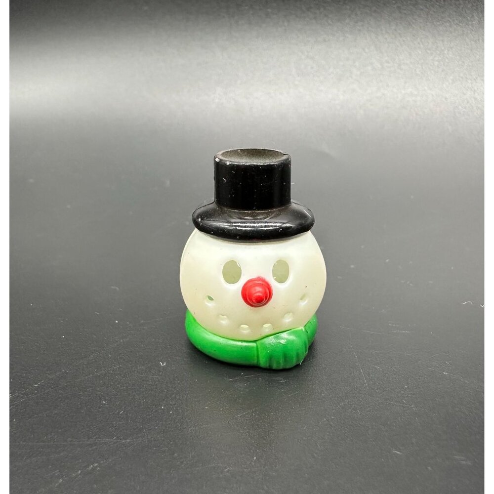Vintage Christmas Light Covers Santa Claus Snowman Plastic Kitschy Decorations - Picture 4 of 9
